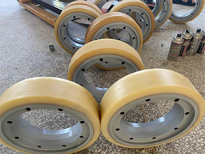 125*60 aluminium core PU forklift wheel